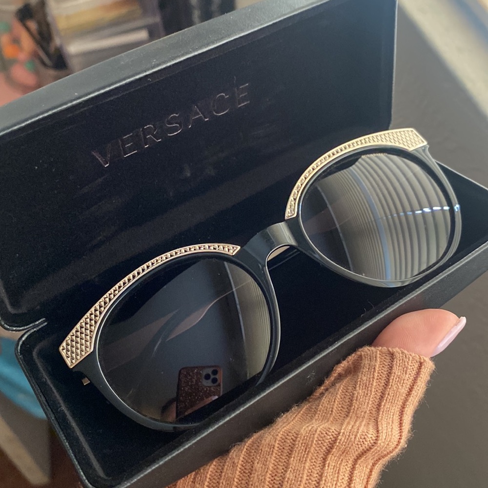 Black and gold Versace sunglasses